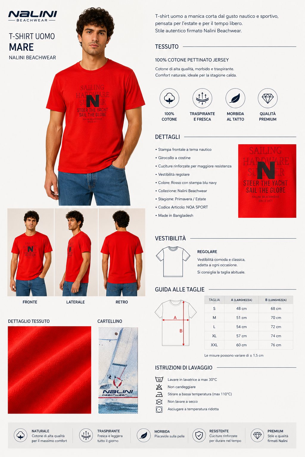 NALINI - Tshirt rosso corallo