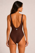 RAGNO - Costume intero con sostegno in microfibra stretch - Chocolate Fondant